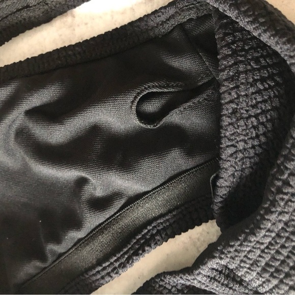 River Island Asymmetrical Double Strap One Shoulder Bikini Black Size 4 - Picture 7 of 13